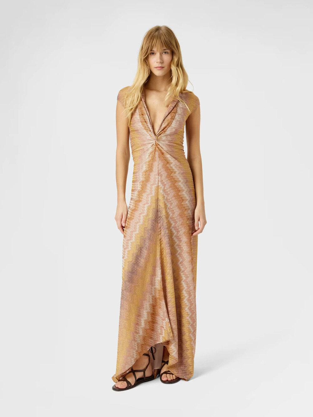 Zara Collar Formal Sleeveless Fitted Maxi Dress